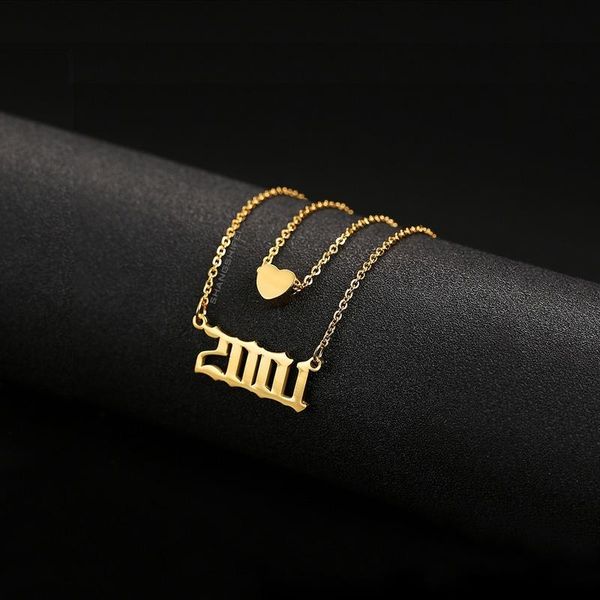 2 layered necklace heart number necklaces women year1980to2020 party stainless steel jewelry birthday gift, Silver
2 layered necklace heart number necklaces women year1980to2020 party stainless steel jewelry birthday gift, Silver