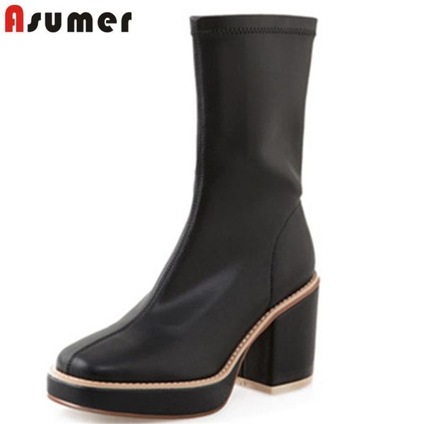 boots asumer 2021 est elastic pu ankle women thick heel platform shoes zip autumn winter european style short woman, Black
boots asumer 2021 est elastic pu ankle women thick heel platform shoes zip autumn winter european style short woman, Black