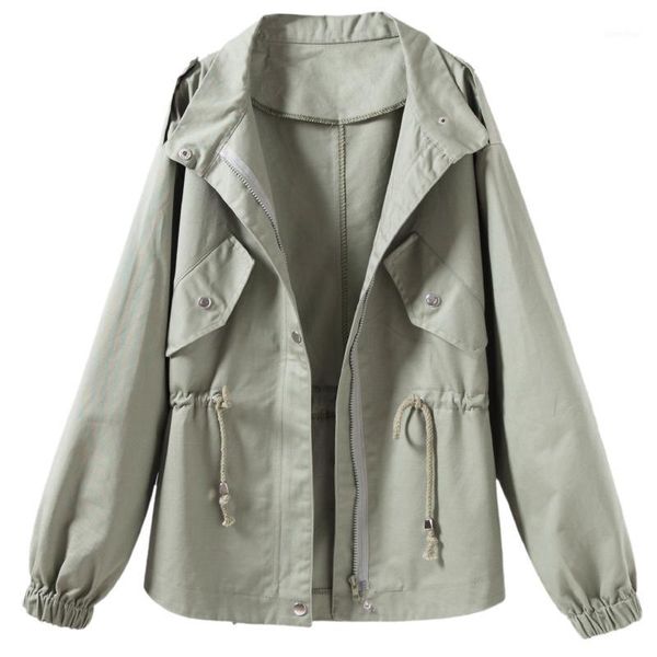 spring and autumn new mid-length stand collar tooling zipper windbreaker women jacket loose pocket thin slim ladies coat 1, Tan;black
spring and autumn new mid-length stand collar tooling zipper windbreaker women jacket loose pocket thin slim ladies coat 1, Tan;black