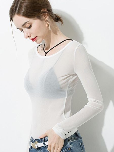 2019 new 2 pcs white mesh women net shirt long sleeve see-through tee transparent black sheer female
2019 new 2 pcs white mesh women net shirt long sleeve see-through tee transparent black sheer female