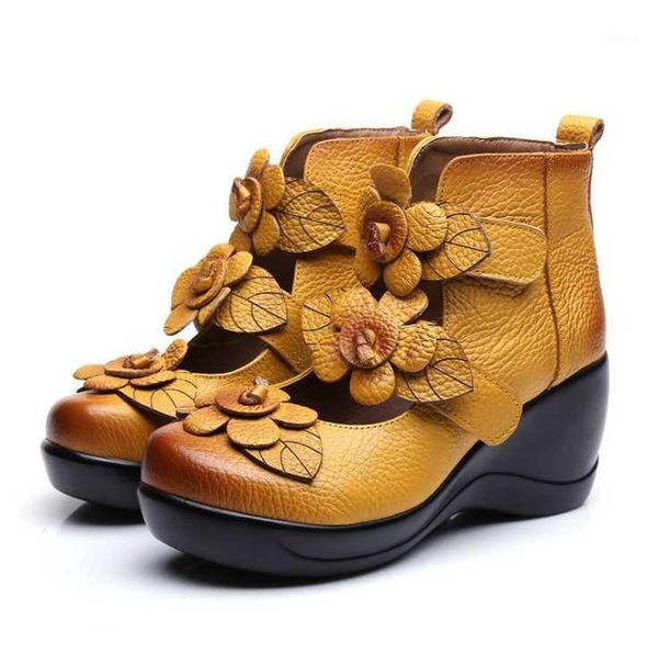 2020 women thick heels plarform sandals closed toe flower ethnic style handmade genuine leather personalized women sandal1, Black
2020 women thick heels plarform sandals closed toe flower ethnic style handmade genuine leather personalized women sandal1, Black
