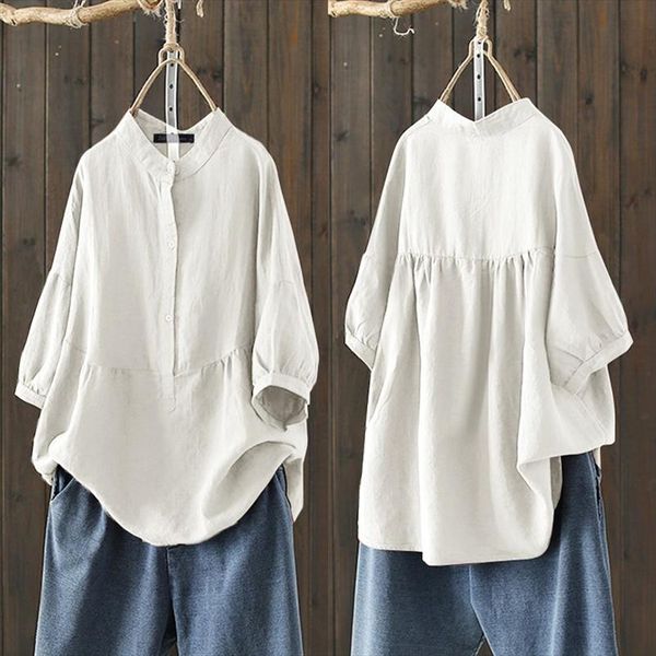 2020 zanzea women cotton blouse summer shirts elegant casual half sleeve female button blusas chemise solid plus size tunic, White
2020 zanzea women cotton blouse summer shirts elegant casual half sleeve female button blusas chemise solid plus size tunic, White