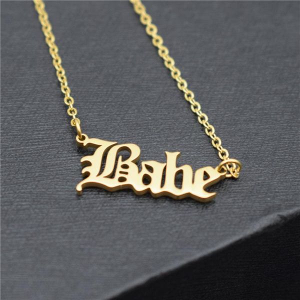 chokers stainless steel fashion jewelry custom name babe pendant necklaces for women gold color bijoux femme, Golden;silver
chokers stainless steel fashion jewelry custom name babe pendant necklaces for women gold color bijoux femme, Golden;silver