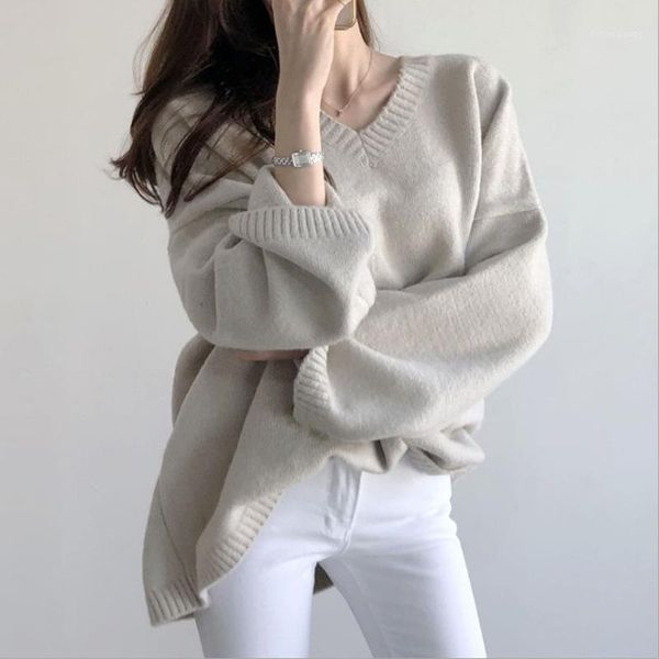 autumn winter sweater women v-neck loose female knitted pullover solid color long sleeve jumpers 2020 fall new casual 1, White;black
autumn winter sweater women v-neck loose female knitted pullover solid color long sleeve jumpers 2020 fall new casual 1, White;black
