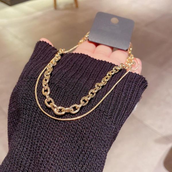 chains high-end two pcs layered snake/link chain necklace for women gold color copper punk jewelry, Silver
chains high-end two pcs layered snake/link chain necklace for women gold color copper punk jewelry, Silver