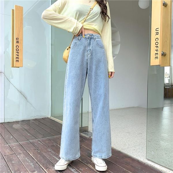 women's jeans comfort women high waist straight lady students autumn wide legs length pants female jeansy streetwear winter trousers, Blue
women's jeans comfort women high waist straight lady students autumn wide legs length pants female jeansy streetwear winter trousers, Blue