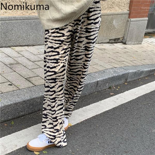 women's pants & capris nomikuma korean zebra striped women causal stretch high waist long trousers 2021 wide leg pantalones mujer 6d063, Black;white
women's pants & capris nomikuma korean zebra striped women causal stretch high waist long trousers 2021 wide leg pantalones mujer 6d063, Black;white
