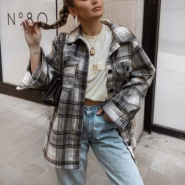 zxqj vintage women loose plaid soft thick shirts 2020 fashion ladies streetwear woolen shirt casual female outfits girls chic, White
zxqj vintage women loose plaid soft thick shirts 2020 fashion ladies streetwear woolen shirt casual female outfits girls chic, White