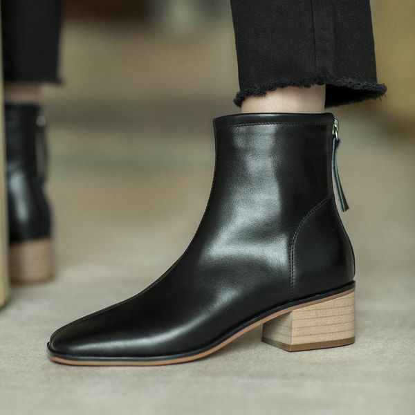 boots genuine leather women ankle arrival thick med heels pumps autumn party working shoes woman size 40 41 42, Black
boots genuine leather women ankle arrival thick med heels pumps autumn party working shoes woman size 40 41 42, Black