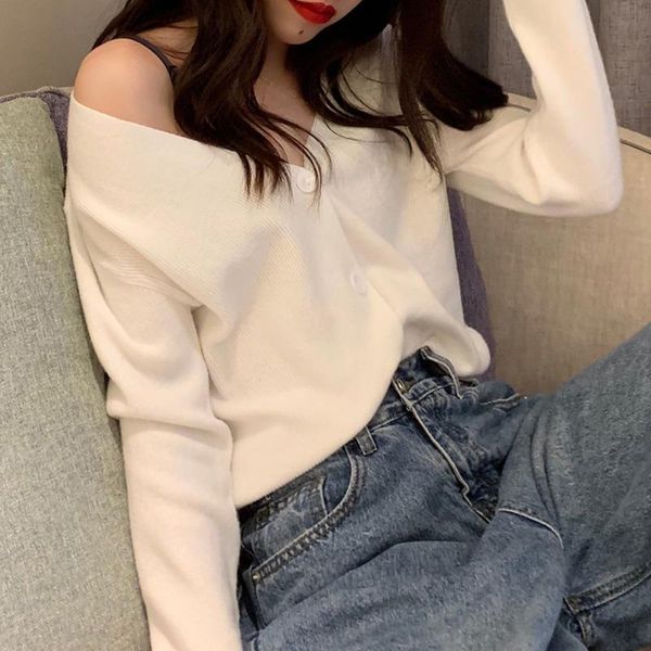women's knits & tees spring/autumn v neck knitted cardigan ladies knitwear button casual long sleeve fall outfits sweaters for women j, White
women's knits & tees spring/autumn v neck knitted cardigan ladies knitwear button casual long sleeve fall outfits sweaters for women j, White