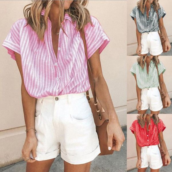vestidos verao women casual stripe print short sleeve shirt v-neck button blouse blusas mujer de moda 2021 roupa feminina, White
vestidos verao women casual stripe print short sleeve shirt v-neck button blouse blusas mujer de moda 2021 roupa feminina, White
