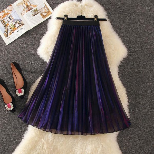 skirts 2021 summer gradient reflective pleated mesh skirt high waist thin a-line yarn medium length1, Black
skirts 2021 summer gradient reflective pleated mesh skirt high waist thin a-line yarn medium length1, Black
