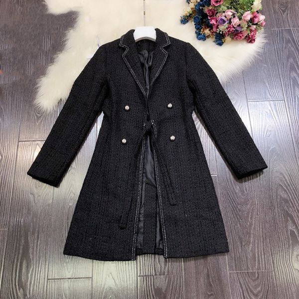 2020 spring new luxury design fashion high-end coat super classic mid-length black tweed warm all-match lady jacket ing
2020 spring new luxury design fashion high-end coat super classic mid-length black tweed warm all-match lady jacket ing