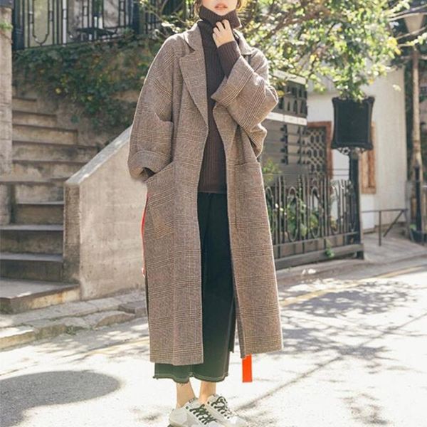 women's wool & blends korean version japanese overcoat loose thicken keep warm lattice autumn winter fashion houndstooth oat, Black
women's wool & blends korean version japanese overcoat loose thicken keep warm lattice autumn winter fashion houndstooth oat, Black