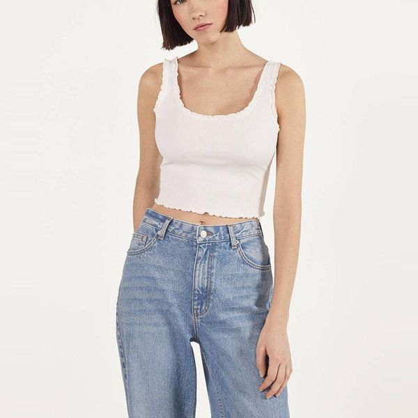 women's tanks & camis summer casual ruffles knit tank shirt sleeveless vest shirts women crop solid color slim short 1, White
women's tanks & camis summer casual ruffles knit tank shirt sleeveless vest shirts women crop solid color slim short 1, White