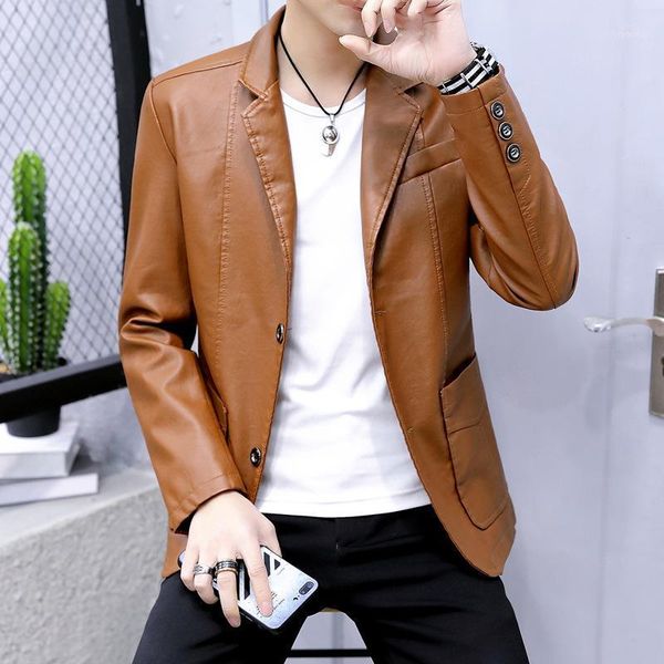 autumn new 2020 suit collar pu leather jacket men slim fit korean handsome men leather locomotive coat1, Black
autumn new 2020 suit collar pu leather jacket men slim fit korean handsome men leather locomotive coat1, Black