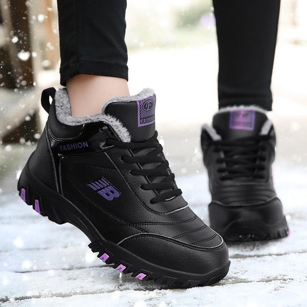 2020 leather woman snow boots women winter shoes plush warm wedges shoes for female fashion walking boots ladies botas mujer1, Black
2020 leather woman snow boots women winter shoes plush warm wedges shoes for female fashion walking boots ladies botas mujer1, Black