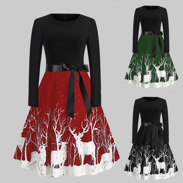 plus size christmas dress women long sleeve winter elegant back bowknot vintage deer printed xmas party dress robe femme vestido, Black;gray
plus size christmas dress women long sleeve winter elegant back bowknot vintage deer printed xmas party dress robe femme vestido, Black;gray