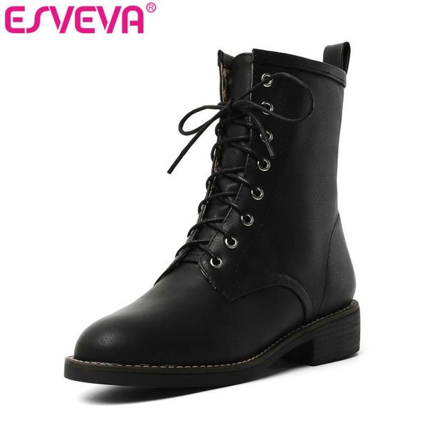 boots esveva 2021 women shoes winter ankle black lace up square low heel pu leather female motorcycle platform size 34-43
boots esveva 2021 women shoes winter ankle black lace up square low heel pu leather female motorcycle platform size 34-43