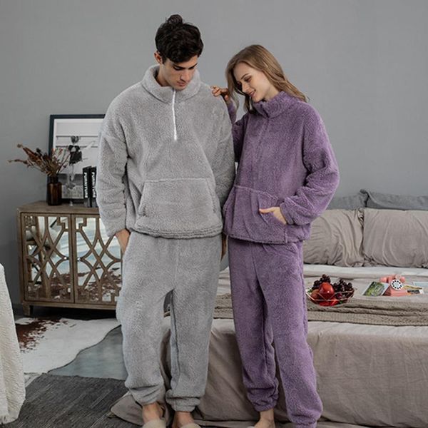 men's sleepwear couple pajamas set winter thicken for women men pijamas pants long sleeve casual loose homewear, Black;brown
men's sleepwear couple pajamas set winter thicken for women men pijamas pants long sleeve casual loose homewear, Black;brown