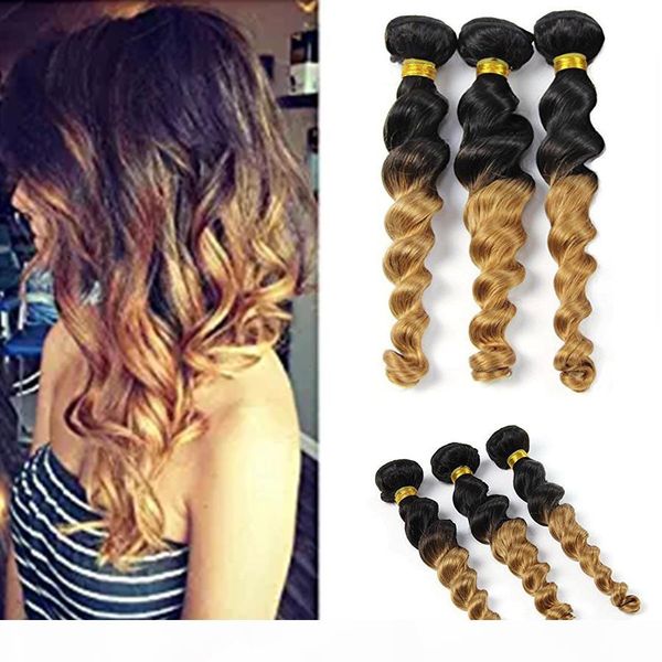 8a ombre brazilian loose wave 3 bundles virgin remy human hair weave 1b 27 ombre curly wave 2 tone color human hair extensions, Black;brown
8a ombre brazilian loose wave 3 bundles virgin remy human hair weave 1b 27 ombre curly wave 2 tone color human hair extensions, Black;brown