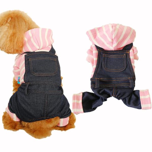 dog apparel black denim jumpsuit pink white stripe puppy cat hoodie jean coat four legged pet clothes for small medium large dogs teddy
dog apparel black denim jumpsuit pink white stripe puppy cat hoodie jean coat four legged pet clothes for small medium large dogs teddy