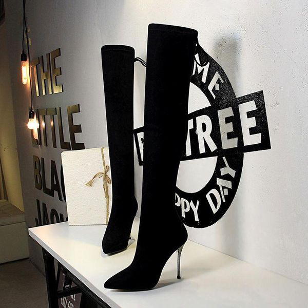 2020 winter over the knee women boots stretch fabrics high heel slip on shoes pointed toe woman long boots size 34-40, Black
2020 winter over the knee women boots stretch fabrics high heel slip on shoes pointed toe woman long boots size 34-40, Black