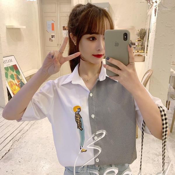 2020 summer new arrival women fashion cartoon loose blouse shirt short sleeve embroidery office lady casual shirts blusas1, White
2020 summer new arrival women fashion cartoon loose blouse shirt short sleeve embroidery office lady casual shirts blusas1, White