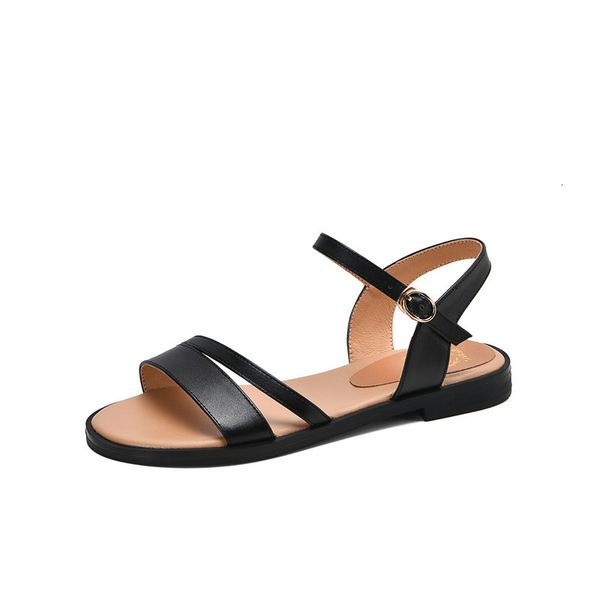 fashion 2021 new genuine women's simple shoes sandals big-size ladies 43 vxls, Black 
fashion 2021 new genuine women's simple shoes sandals big-size ladies 43 vxls, Black