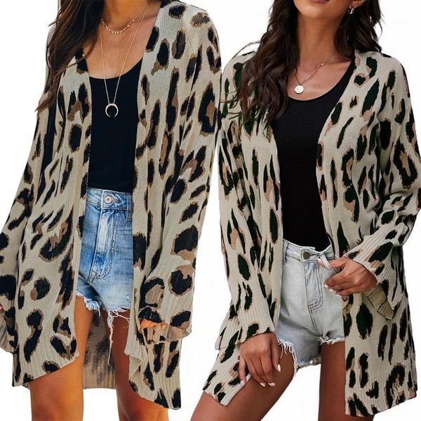 women leopard print cardigan casual long sleeve knitted sweater warm coat jacket1, White
women leopard print cardigan casual long sleeve knitted sweater warm coat jacket1, White