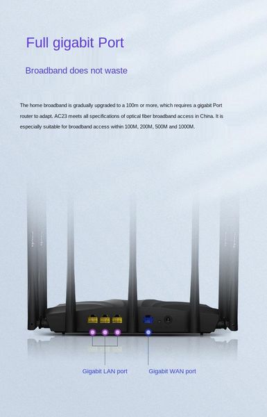 tenda ac23 gigabit dual-band ac2100 wireless router wifi repeater with 7*6dbi high gain antennas wider coverage, easy setup
tenda ac23 gigabit dual-band ac2100 wireless router wifi repeater with 7*6dbi high gain antennas wider coverage, easy setup