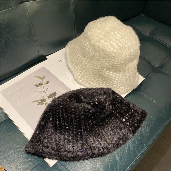 small fragrant sequin black niche female japanese wild autumn and winter small eaves fisherman bucket hat, Blue;gray
small fragrant sequin black niche female japanese wild autumn and winter small eaves fisherman bucket hat, Blue;gray