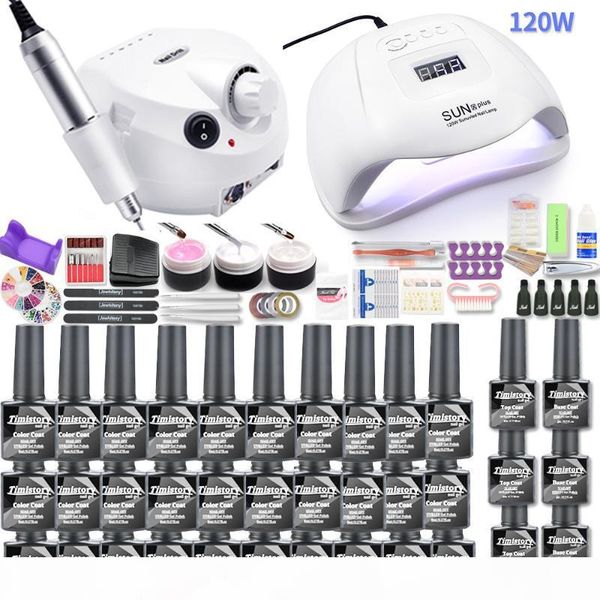 30pcs gel nail polish set 35000rpm nail drill machine kit with 120w uv led lamp manicure tools kit art set uv builder gel
30pcs gel nail polish set 35000rpm nail drill machine kit with 120w uv led lamp manicure tools kit art set uv builder gel