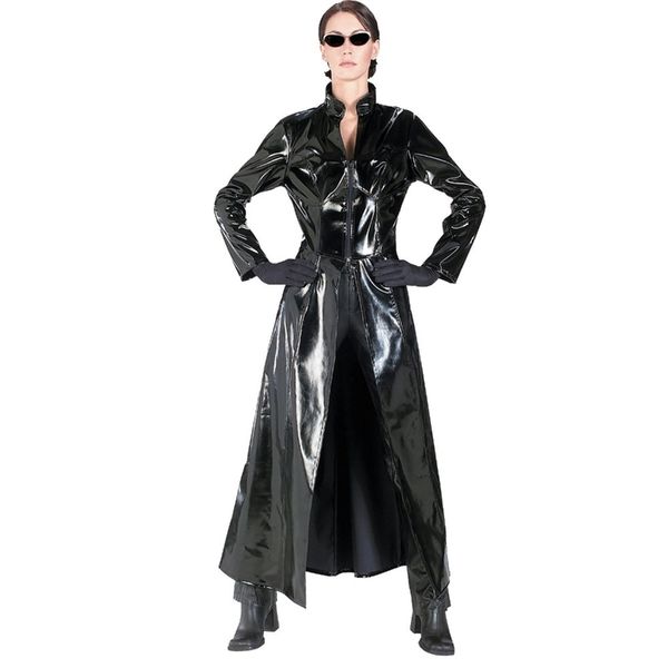 new black pvc catwoman catsuit vinyl latex faux leather long coat the matrix cosplay dress clubwear costume 201031, Tan;black
new black pvc catwoman catsuit vinyl latex faux leather long coat the matrix cosplay dress clubwear costume 201031, Tan;black