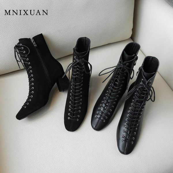 boots mnixuan women shoes 2021 spring autumn square high heels ankle boot genuine leather toe block heel punk, Black
boots mnixuan women shoes 2021 spring autumn square high heels ankle boot genuine leather toe block heel punk, Black