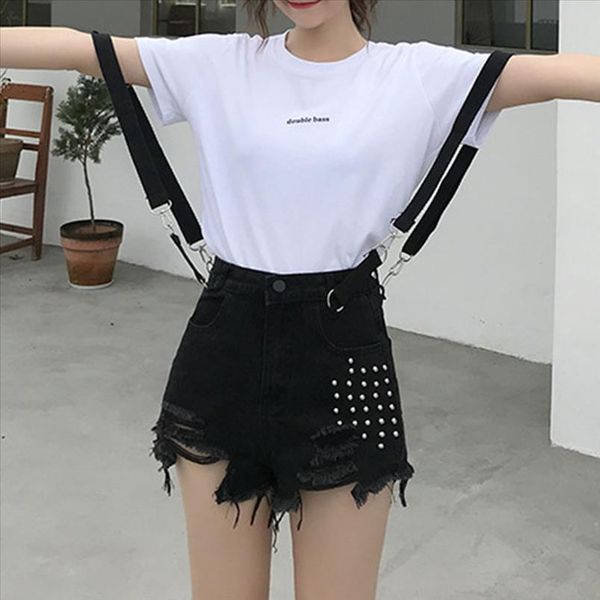 ripped jeans shorts women overalls summer fashion streetwear casual gothic black denim shorts suspender mini blue vintage, White;black
ripped jeans shorts women overalls summer fashion streetwear casual gothic black denim shorts suspender mini blue vintage, White;black