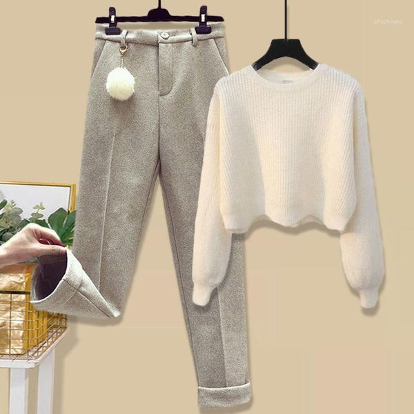 two-piece plus size women's 100kg winter suit women's western style knitted sweater casual woolen pants two-piece suit1, Gray
two-piece plus size women's 100kg winter suit women's western style knitted sweater casual woolen pants two-piece suit1, Gray