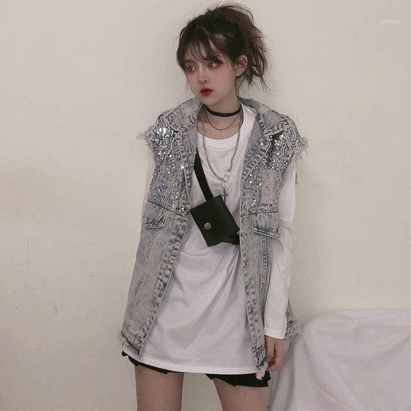women's vests arrival spring autumnautumn light blue vest women sequin turn down collar denim harajuku bf jeans loose1, Black;white
women's vests arrival spring autumnautumn light blue vest women sequin turn down collar denim harajuku bf jeans loose1, Black;white