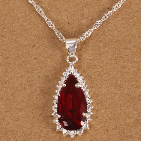 fashion jewelry necklace water drop rubystone pendants bridal wedding engagement, Silver
fashion jewelry necklace water drop rubystone pendants bridal wedding engagement, Silver
