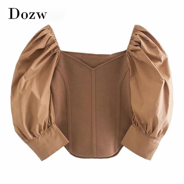 stylish patchwork knitted blouse women vintage puff sleeve short blouses shirts ladies v neck chic blusas mujer, White
stylish patchwork knitted blouse women vintage puff sleeve short blouses shirts ladies v neck chic blusas mujer, White