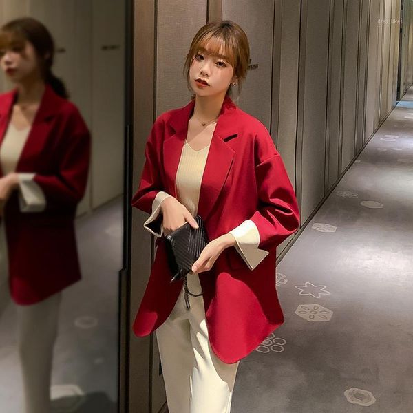 women's suits & blazers spring and autumn solid fashion jacket womens korean suit blazer feminino office lady coat x0711, White;black
women's suits & blazers spring and autumn solid fashion jacket womens korean suit blazer feminino office lady coat x0711, White;black