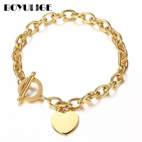 charm bracelets boyulige fashion love stainless steel bracelet men heart rose gold silver t-titanium for women femme jewelry, Golden;silver
charm bracelets boyulige fashion love stainless steel bracelet men heart rose gold silver t-titanium for women femme jewelry, Golden;silver