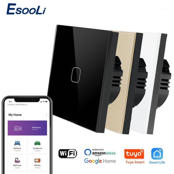 esooli tuya smart life glass panel eu/uk standard touch switch zero/single fire line voice control light wireless wall switch1
esooli tuya smart life glass panel eu/uk standard touch switch zero/single fire line voice control light wireless wall switch1