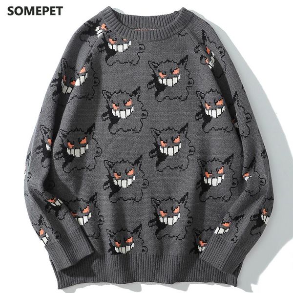 sweater men harajuku gengar hip hop streetwear men clothing spandex pullover o-neck oversize fashion casual couple male sweaters, White;black
sweater men harajuku gengar hip hop streetwear men clothing spandex pullover o-neck oversize fashion casual couple male sweaters, White;black