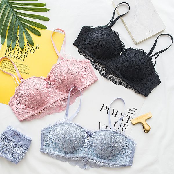 young girls lace seamless push up bra and panty set one-piece small cup thicken lingerie lovely gather together underwear c1211, Black;white
young girls lace seamless push up bra and panty set one-piece small cup thicken lingerie lovely gather together underwear c1211, Black;white