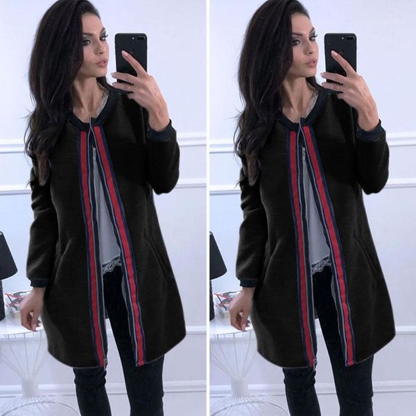 women's jackets 2021 brand autumn winter women jacket with pockets long sleeve solid zipper coat slim fit1, Black;brown
women's jackets 2021 brand autumn winter women jacket with pockets long sleeve solid zipper coat slim fit1, Black;brown