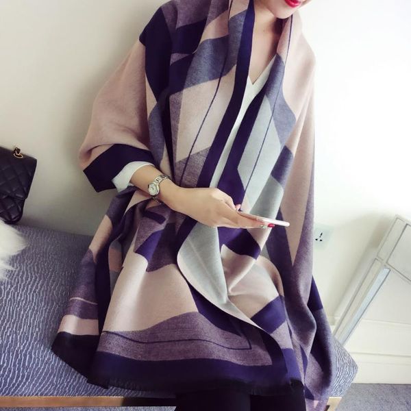 scarves plaid scarf mantilla autumn winter reversible shawl women wool cashmere mujer bufanda cachecol feminino ultra long, Blue;gray
scarves plaid scarf mantilla autumn winter reversible shawl women wool cashmere mujer bufanda cachecol feminino ultra long, Blue;gray