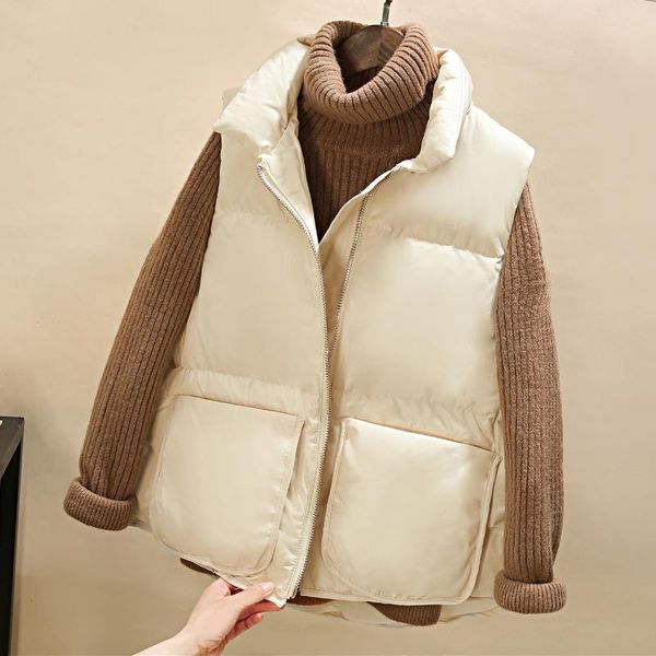 down vest women winter short korean version 2020 new thickened shoulder cotton padded jacket, White
down vest women winter short korean version 2020 new thickened shoulder cotton padded jacket, White