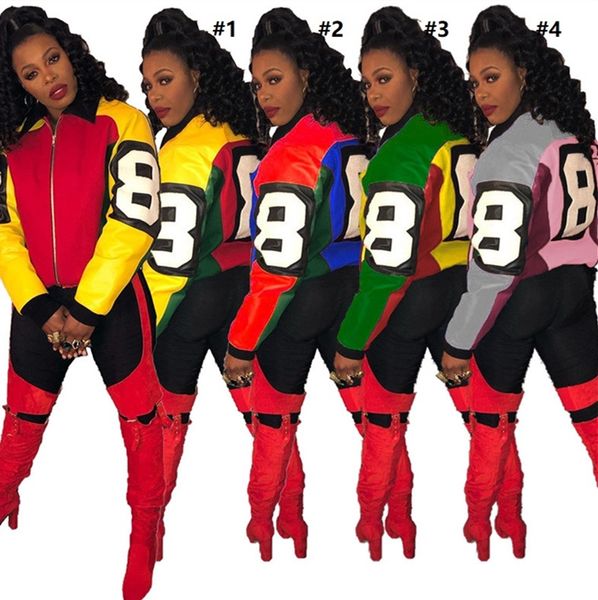women 8 number eight multicolor matching jacket coat turn-down collar patchwork zipper coats jacket autumn winter cycling d112003, Black;brown
women 8 number eight multicolor matching jacket coat turn-down collar patchwork zipper coats jacket autumn winter cycling d112003, Black;brown