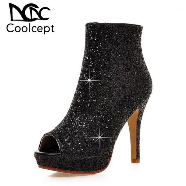 coolcept fashion women high heel shoes women platform shine glitter peep toe thin heel pumps office lady footwear size 32-431, Black
coolcept fashion women high heel shoes women platform shine glitter peep toe thin heel pumps office lady footwear size 32-431, Black